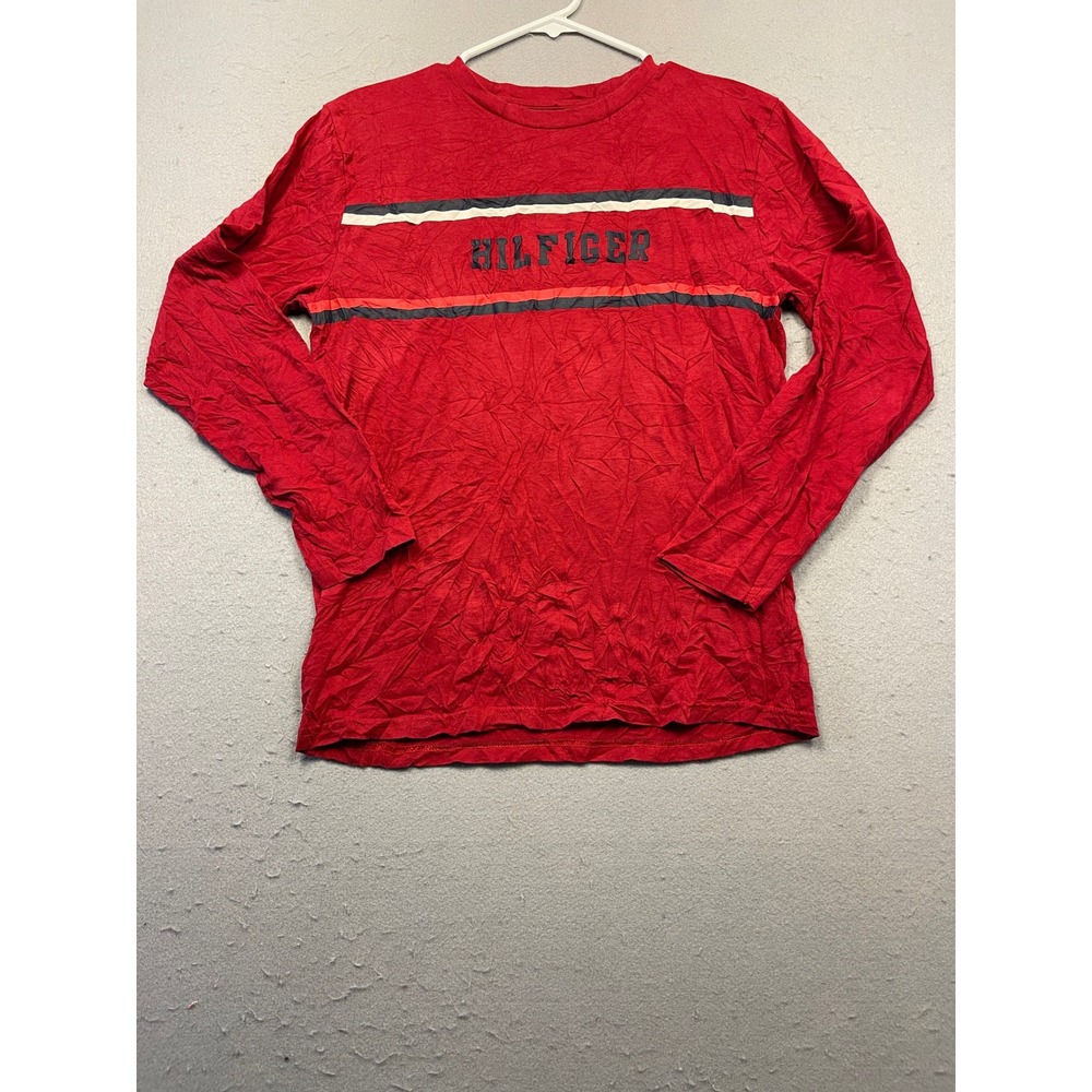 Tommy Hilfiger T-Shirt 100% Cotton Red Striped XL 18/20 Boys